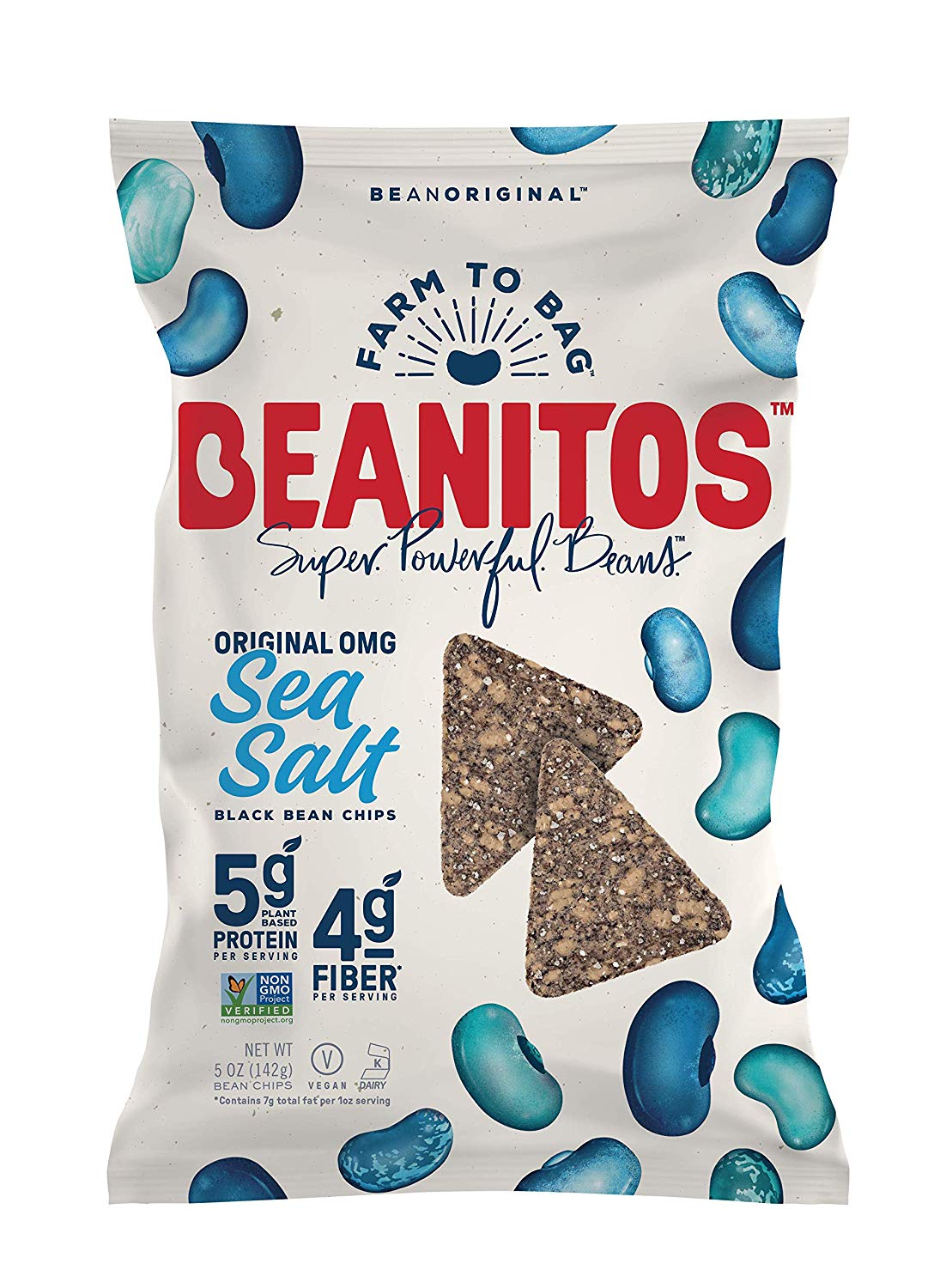Beanitos Black Bean Chips with Sea Salt Plant Based Protein Good Source