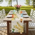 thumbnail image 4 of Table Runners 36 Inches Long Dress Scarves, Spring Floral Farmhouse Kitchen/Dining Table Runner, Short Coffee Tablerunners, Watercolor Forsythia Flowers Hummingbirds Beige 13x36 Inch, 4 of 9