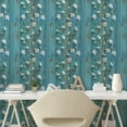 thumbnail image 2 of Ambesonne Vintage Rustic Peel & Stick Wallpaper for Home, Plum Flowers Planks, 13"x36", Sea Blue Grey Teal, 2 of 5