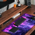 thumbnail image 5 of Cyberpunk Neon Purple City Gaming Desk Mouse Pad XL Pink Extended Mouse Pad Gaming, Keyboard Pc Office Laptop Mousepad Large, 31.5x15.8 in with Stitched Eges Non-Slip Base Mouse Pads, 5 of 6