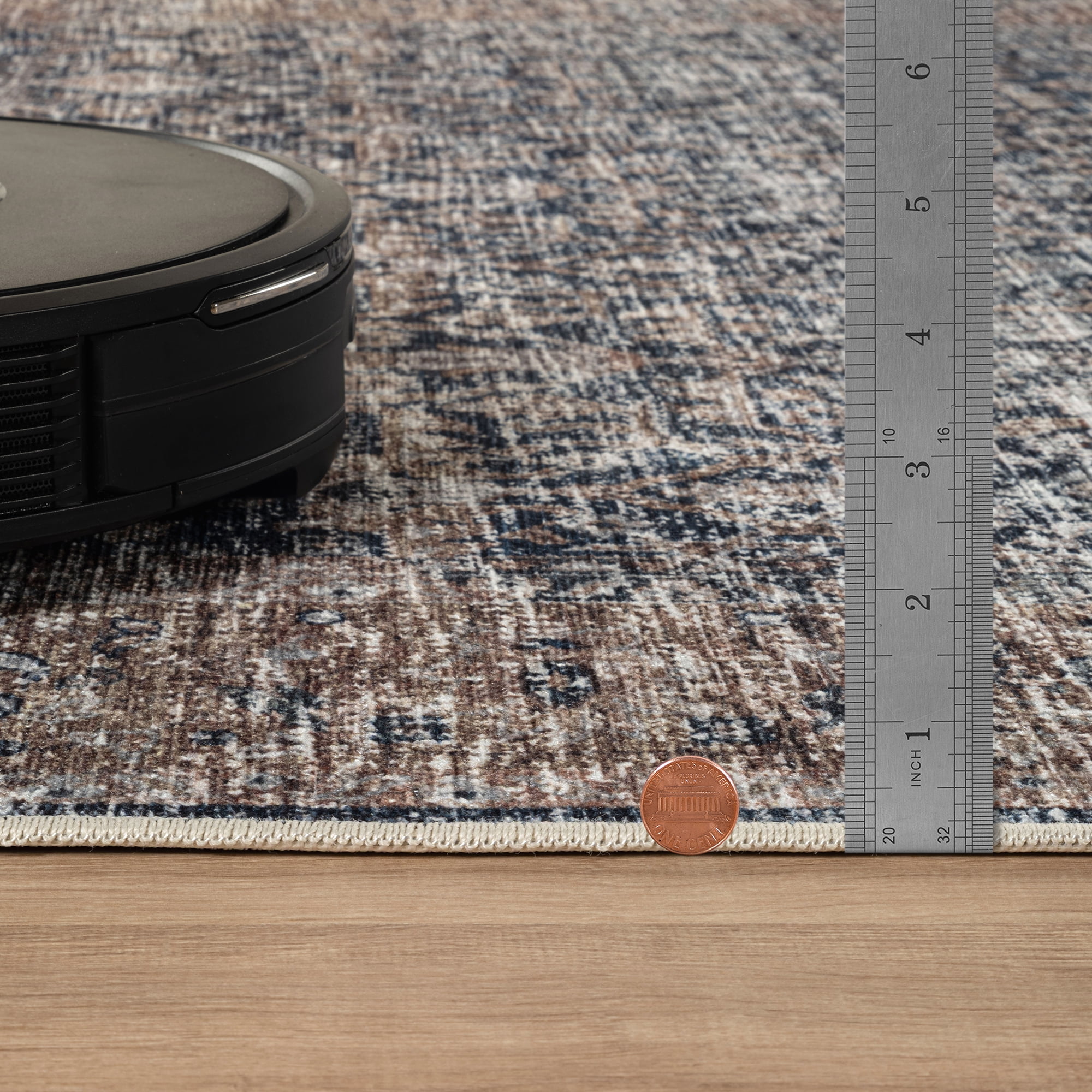 Bloom Rugs Washable Non-Slip 10x14 Rug - Dark Blue / Tan Traditional Oriental Area Rug for Living Room, Bedroom, Dining Room, and Kitchen - Exact size: 10' x 14'