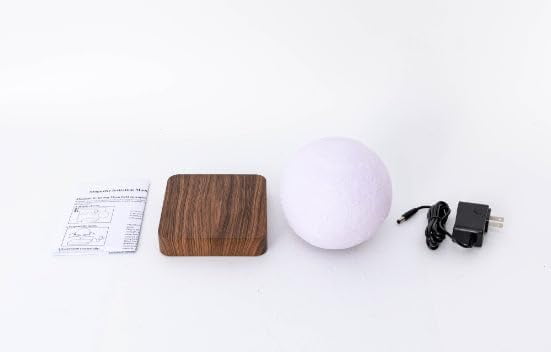 Levitating Moon Lamp with Non-Slip Mat, 3D Printing Magnetic Floating Light, LED 3 Light Colors, Spinning Moon Night Light for Home, Bedroom, Office Decor & Lighting