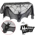 thumbnail image 3 of Vikakiooze Halloween Curtain Black Lace Curtain Door Curtain Halloween Decoration, 3 of 9