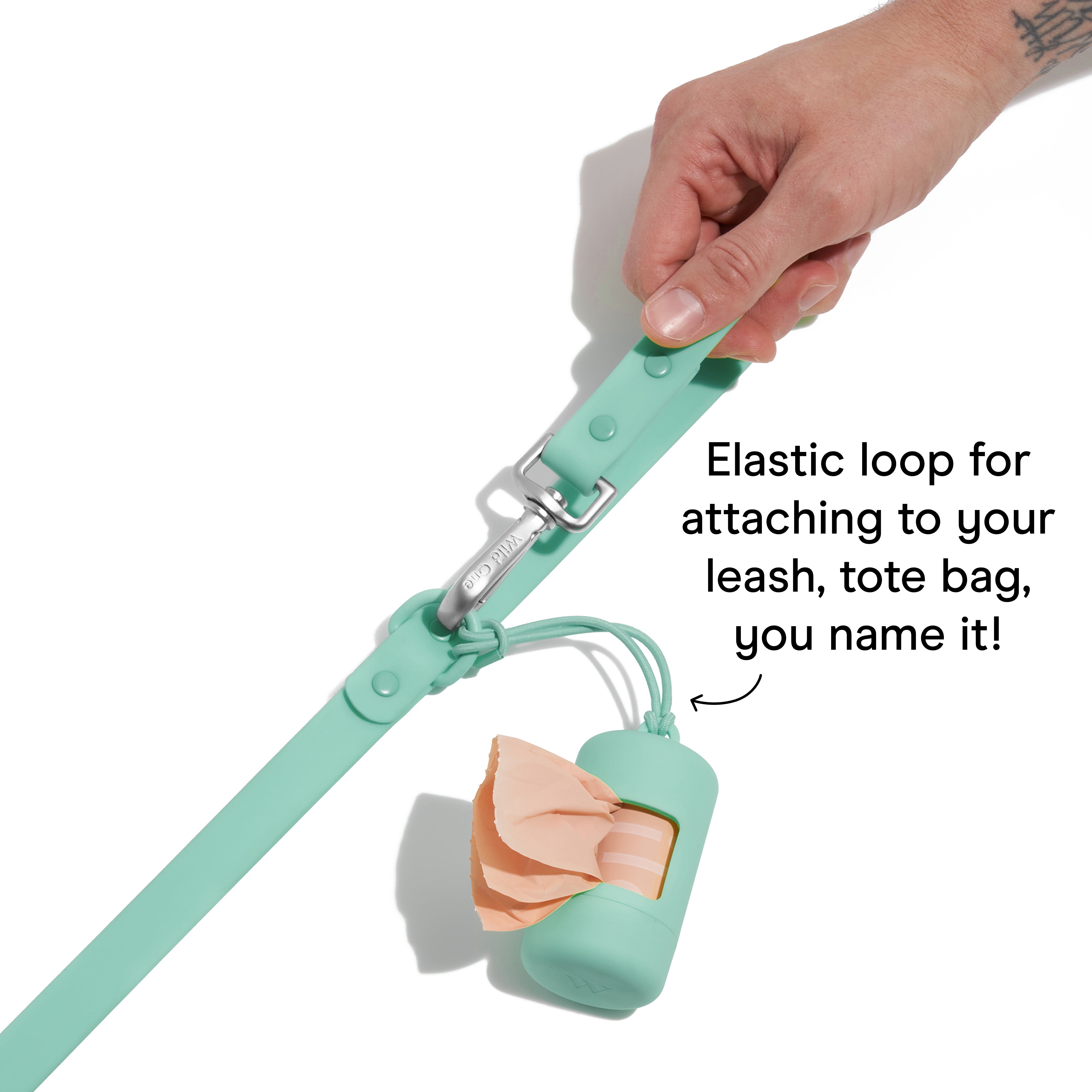 Wild One Dog Waste Poop Bag Carrier Dispenser, Seafoam Teal