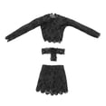 thumbnail image 3 of de abrazadera de 3x 1/6 de tapa y cadera, ropa de muñeca hecha a mano, prenda de ropa en miniatura para figuras de 12 pulgadas. Vestido corporal Negro, 3 of 8