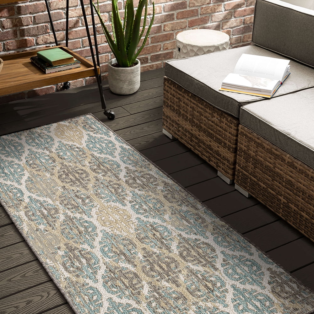 Mohawk Home Ronda Outdoor Area Rug, Light Grey, 2' 6" x 6'