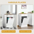 thumbnail image 4 of Kitchen Tilt Out Trash Cabinet,Free Standing Recycling Cabinet Trash Can Holder With Drawer,Wooden Kitchen Trash Can Cabinet,White, 4 of 6