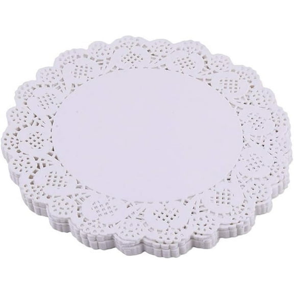 White Lace Paper Doilies - 10 inch Round Paper Doilies - Disposable Paper Placemats - for Wedding, Birthday, Cakes, Desserts, Tableware Food Decoration, Pack of 100