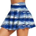 thumbnail image 2 of ICHUANYI Clearance Women's Summer Pleated Tennis Skirts Athletic Stretchy Short Yoga With Pocket Fake Two Piece Trouser Skirt Shorts(Blue, M) ICHUANYI WER2023081400023, 2 of 5