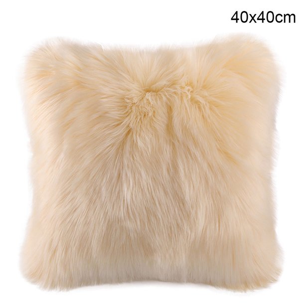 Funda de almohada mullida, funda de cojín de felpa larga y suave, funda de almohada decorativa para sofá, cama, silla, 40x40cm Noticed LF0207-05B