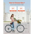 thumbnail image 3 of KFFKFF 26" Cruiser Bike, 7-Speed,Pale Blue Coastal Riding Bike with Spacious Basket and Back Stand, Safe & Robust Bicycle with Modifiable Saddle, 3 of 9