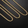 thumbnail image 4 of FEEL STYLE 3mm Unisex Gold-Plated Stainless Steel Square Rolo Chain Necklace for Men Women Jewelry 20", 4 of 6