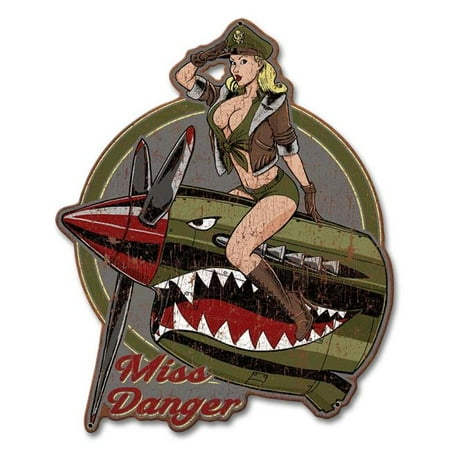 

Pasttime Signs LETH236 13 x 16 in. Miss Danger Metal Sign