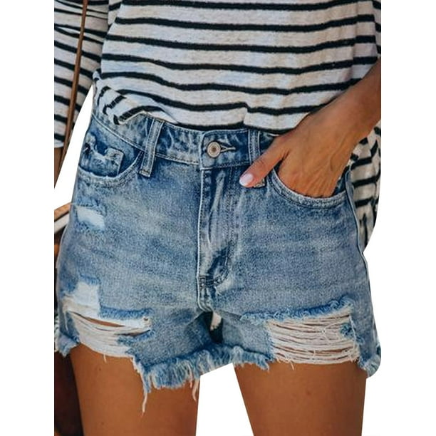 LilyLL - LilyLL Womens Denim Shorts Ripped Casual Jeans Hot Pants ...