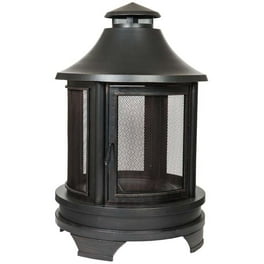 Dagan FP-1026 Pagoda Style Wood Burning Fire Pit with 6 in. Clearance, Antique Copper & Black Dagan FP-1026 Pagoda Style Wood Burning Fire Pit with 6 in. Clearance, Antique Copper & Black