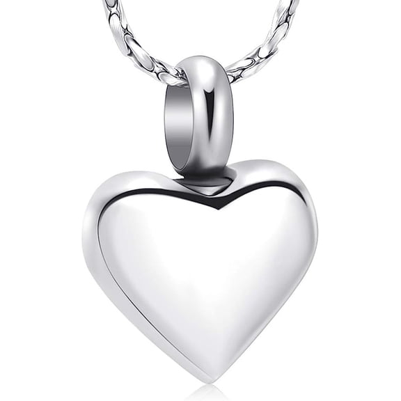 Small Heart Cremation Urn Necklace for Ashes Stainless Steel Memorial Ash Pendant Keepsake Jewelry