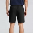 thumbnail image 4 of Men's Casual Shorts Solid Breathable Elastic Waist Side Pockets Soft Lightweight Fabric Relaxed Fit Summer Fashion Shorts Black 3XL, 4 of 6