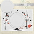thumbnail image 3 of Ambesonne Valentines Place Mats Set of 4, Romantic Love Tree, Standard Size, Vermilion Black, 3 of 6