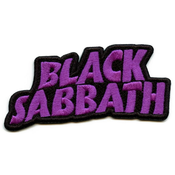 Men's Black Sabbath Cut-Out Wavy Logo Embroidered Patch Purple