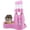 Pink, variant on 3 in 1 Hamster Hanging Water Bottle Pet Auto Dispenser with Base for Dwarf Hamster Mouse Rat Hedgehog (80ML)
