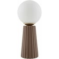 thumbnail image 2 of BoutiqueRugs Otterwisch Contemporary Ceramic Bedside Table Lamp for Bedroom Nightstand and Living Room - Shade Glass - White, Brown - 17" H, 2 of 4