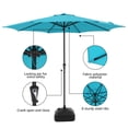thumbnail image 6 of Patio Umbrella, 11' Outdoor Table Market Large Umbrella with 8 Steel Ribs and Crank, Water/Sand Self-Filled Umbrella Base Included, Turquoise, 6 of 8