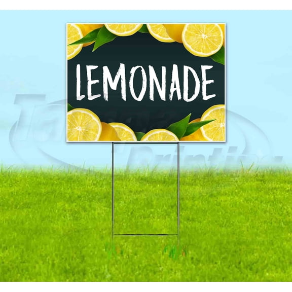 Lemonade Chalk (18" x 24") Yard Sign, Includes Metal Step Stake