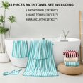 thumbnail image 3 of 18-Piece Microfiber Bath Towels Set - 6 Bath Sheet, 6 Hand Towels, 6 Washcloths, Soft, Highly Absorbent Bathroom Towel, Quick Dry & Less Lint Shower towel for Bathroom, Hotel, Spa, Dorm-Aquamarine, 3 of 13