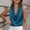*Blue, variant on Women's Satin Top with Draped Neckline,Solid Color Sleeveless Casual Blouse Green,Womens Plus XXL