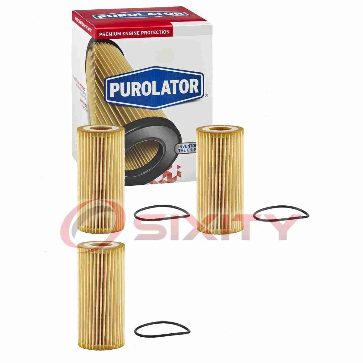 3 pc Purolator L28161 Engine Oil Filters for 711 Oil Change Lubricant Filters Fits select: 2018-2023 VOLKSWAGEN TIGUAN, 2018-2023 AUDI Q5