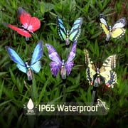 QiShi 3-pack Solar Butterfly Garden Lights - Color-Changing LED Stake Lights for Outdoor Decor