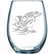 Dolphin 15 oz. stemless wine glass