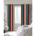 thumbnail image 4 of Colorful Striped Blackout Curtains for Bedroom Living Room Darkening Curtains 63 Inches Long Farmhouse Stripes Vintage Window Curtain 2 Panels Set Insulated Window Treatment Grommet Drapes 42"x63", 4 of 9