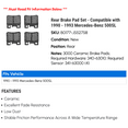 thumbnail image 2 of Rear Brake Pad Set - Compatible with 1990 - 1993 Mercedes-Benz 500SL 1991 1992, 2 of 2