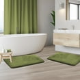 thumbnail image 6 of 2 Piece Premium Memory Foam Bathroom Mat Set 2 17x24 inch Bath Rugs, Green, 6 of 6