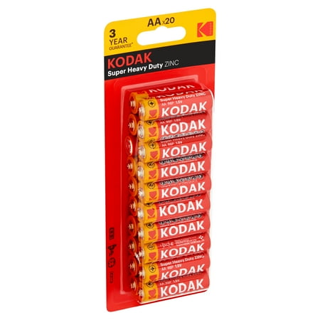 Kodak Super Heavy Duty Zinc AA Batteries, 20 count