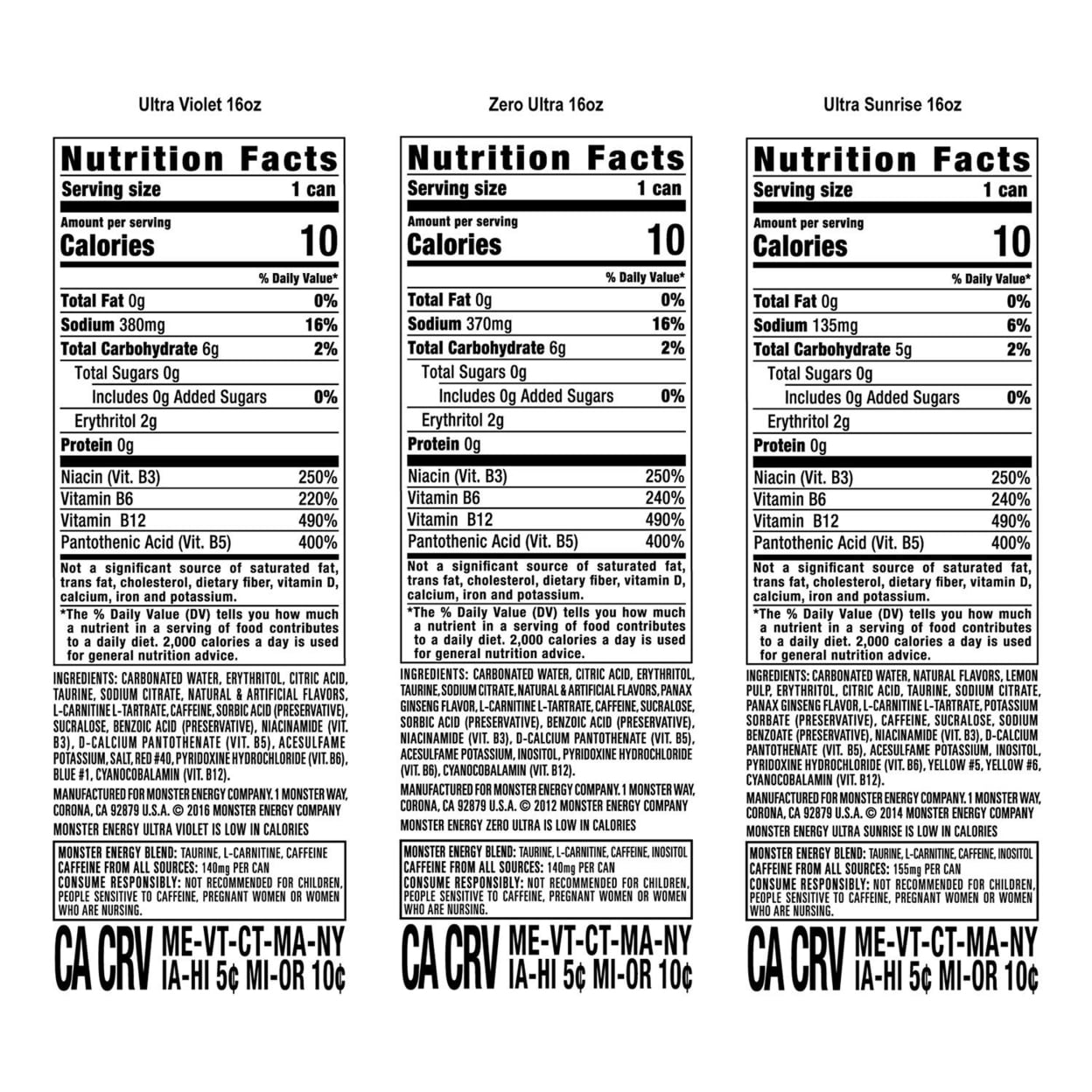 Monster Ultra POW Variety Pack, 16 Ounce (24 Pack)