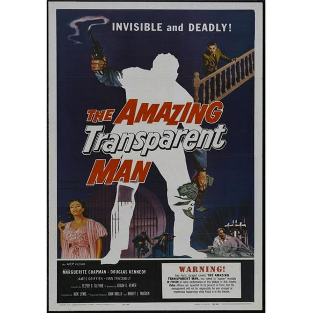 Posterazzi MOVAI9452 l'Incroyable Homme Transparent Affiche de Film - 27 x 40 Po.