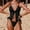 *Black, variant on ClodeEU Women's Tie Front Cutout Bikini Set, Spaghetti Strap Two Piece Swimsuit, High Waist Cheeky Bathing Suit for Beach Pool White,Womens Plus M