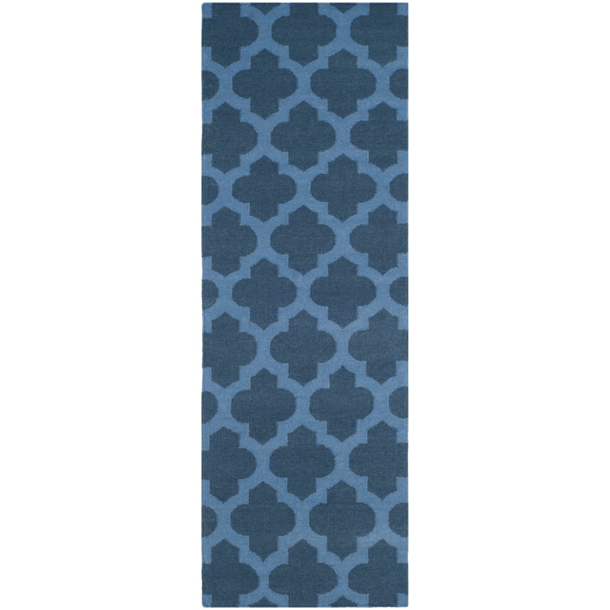 SAFAVIEH Dhurrie Watson Geometric Moroccan Wool Area Rug, Ink, 6' x 6' Square