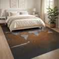 thumbnail image 3 of ODIKA 8'x10' Washable Area Rug Durable, Non-Slip Planetary Map Galaxy Continents Nebula Field Circles Ring Round Flowing Dynamic for Living Room, Under Sectional, Family, 3 of 7