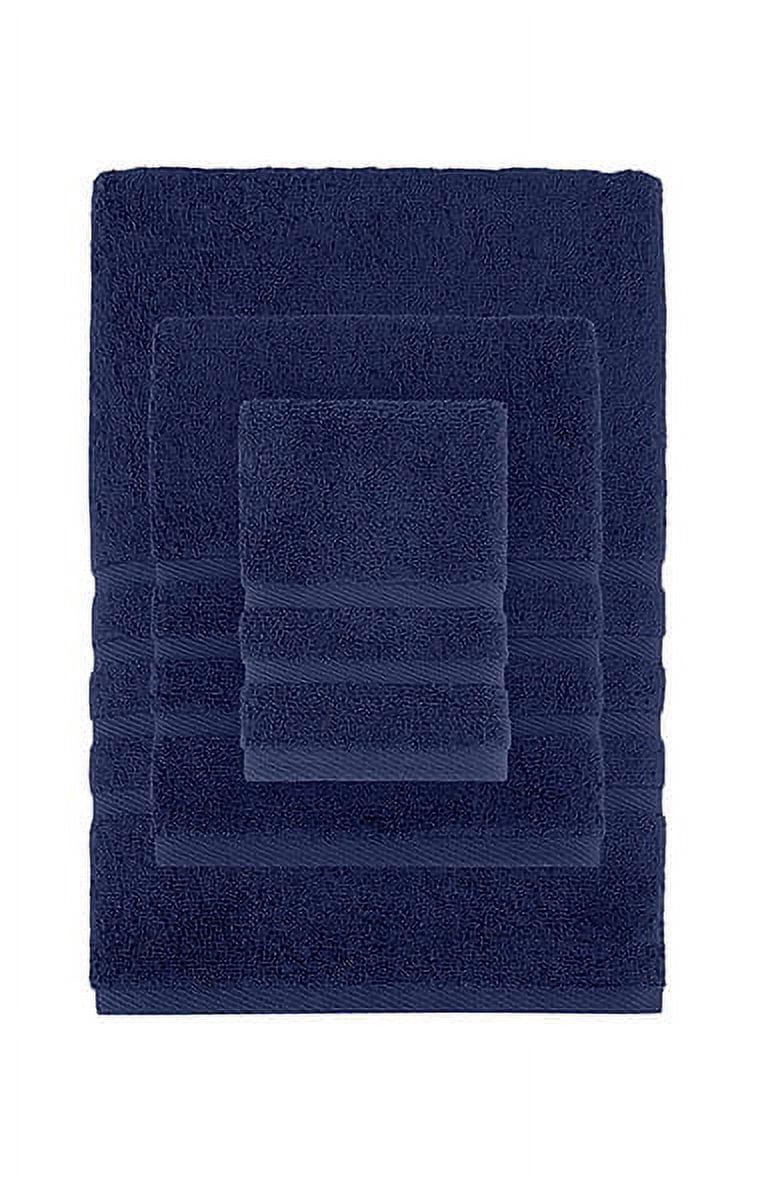 Rosyn Home Hotel Quality 100% Turkish Cotton 6 Piece Bath Towel Set Dark Blue