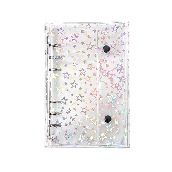 A6 Sticker Organizer Storage Binder, Star Planner Folder, Reusable Sticker Display Holder, 6 Ring Binder Cover, Sticker Book Collecting Album, Refillable Loose Leaf Folder, Portable Planner Shell