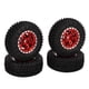 thumbnail image 3 of Estrela 4 neumáticos de goma delanteros traseros de 2.165 in con llanta de metal de 5 radios para coche Axial SCX24 1/24 RC, color rojo, 3 of 8