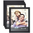 thumbnail image 1 of Icona Bay 8x10 Picture Frame Set (Black, 4 Pack) Simple Modern Design, Table Top Kickstand and Wall Hanging Hooks Included, Impresia Collection, 1 of 4