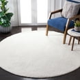 thumbnail image 2 of SAFAVIEH Tahoe Joey Solid Shag Area Rug, White, 6'7" x 6'7" Round, 2 of 11