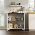 thumbnail image 6 of Juiluna Sideboard Buffet Cabinet with Fluted Doors, Farmhouse Kitchen Cupboard Storage with Adjustable Shelves, Modern Coffee Bar Cabinet for Home, Dining Room, Living Room, Dark Oak/White/Natural Oak, 6 of 9