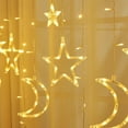 thumbnail image 4 of 7.5ft Decorative Starry String Curtain Lights Moons and Stars LED Night Light for Home Decoration Party,Remote Control USB Powered, 4 of 12