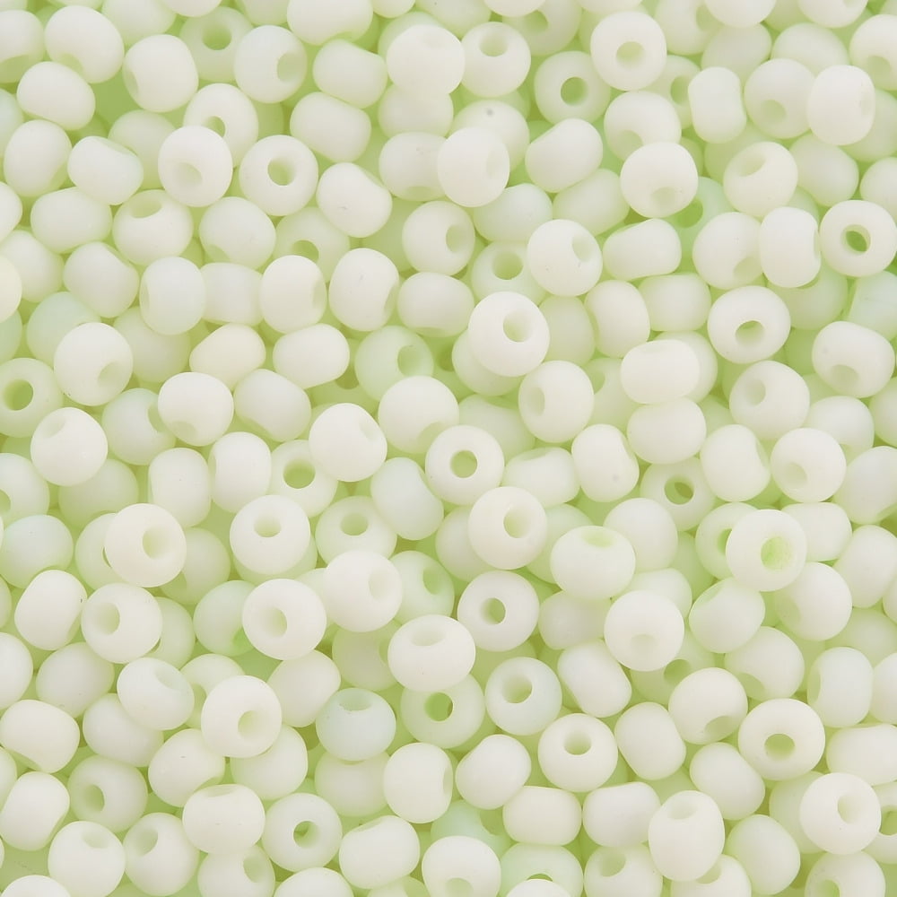 8/0 Opaque Glass Seed Beads Round Hole Frosted Colours Round Honeydew 3~4x2~3mm Hole: 0.8mm about 15000pcs/Pound