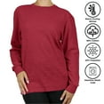 thumbnail image 3 of GBH Women's Loose Fit Crew Neck Waffle-Knit Thermal Shirt (S-2XL), 3 of 4